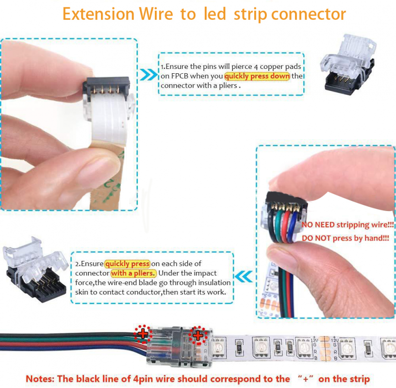 Chi tiết cách nối dải led bằng đầu nối con bọ